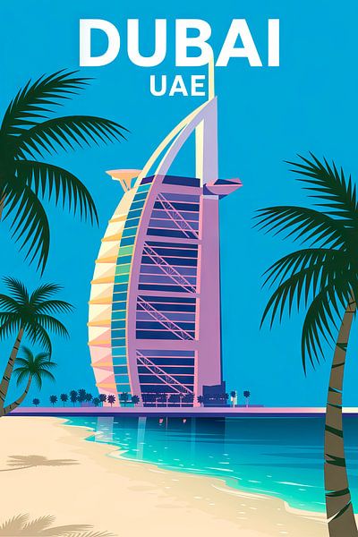 Dubai, Vereinigte Arabische Emirate (VAE) von Poster Art Shop