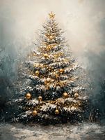 Sapin de Noël classique dans la neige