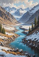 Glacier Potanin dans le parc national de l'Altaï Tavan Bogd