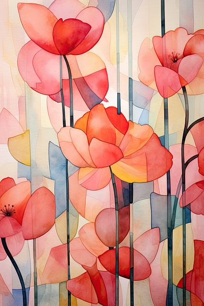 Coquelicots abstrait par Imagine