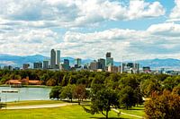 Denver city in autumn day.