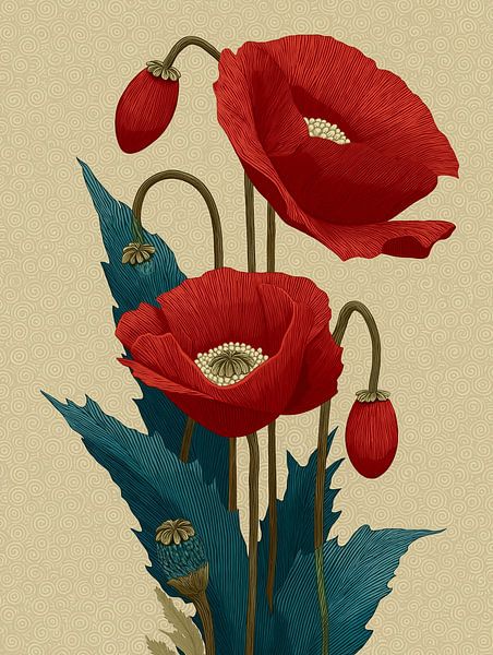 Coquelicot de l'impression en bloc par PixelPrestige