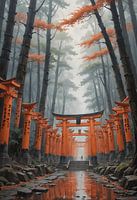 Paysage atmosphérique du sanctuaire de Fushimi Inari