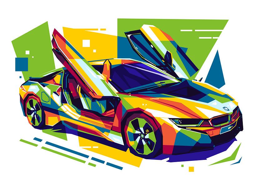 BMW i8 Sport Car in WPAP by Lintang Wicaksono