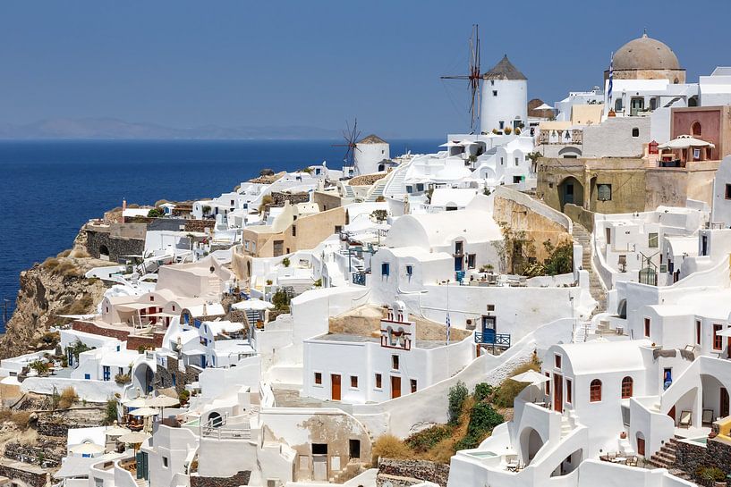 Santorini, Greece - August 5, 2021: Santorini island holiday travel town Oia on the Mediterranean Se by Markus Mainka