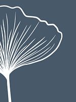 Dunkelblau Botanisch - Botanischer Druck