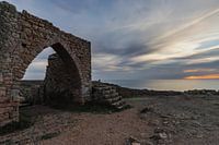 zonsondergang bij ruine Grosnez Castle Jersey