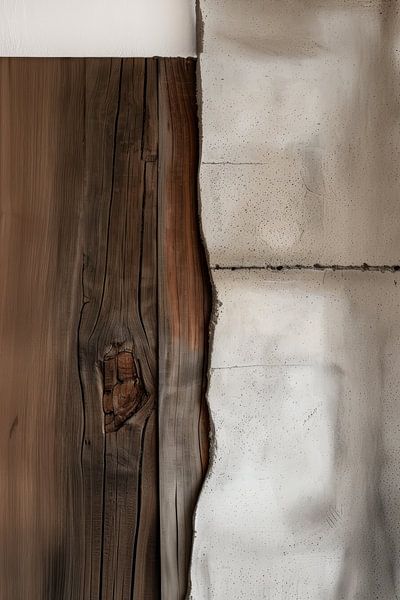 Wooden with concrete wall as wall decoration by Digitale Schilderijen