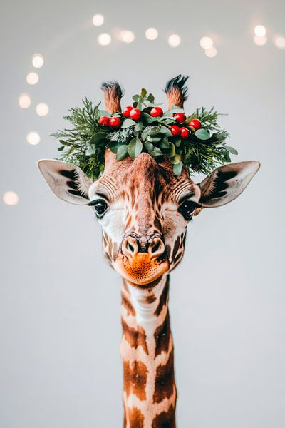Giraffe Weihnachtskranz von Poster Art Shop