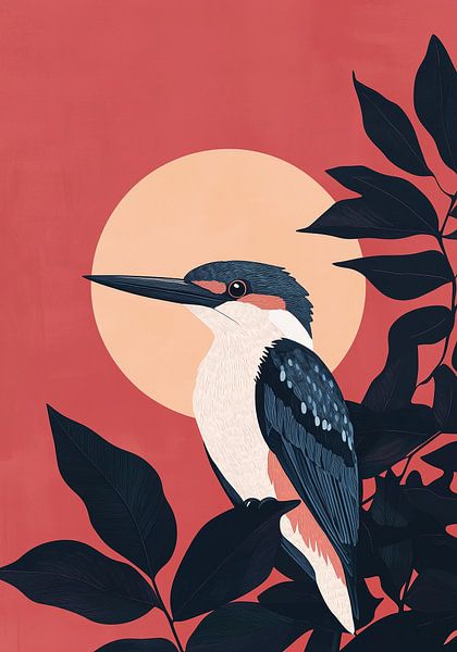 Eisvogel gegen Sonnenuntergang von Bianca ter Riet