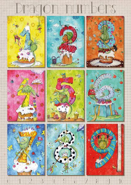Dragons Zahlen, Zahlenposter von keanne van de Kreeke