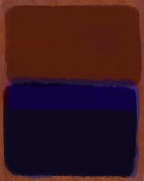 Art abstrait moderne en terra et bleu cobalt.