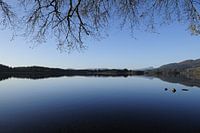 Loch of Merneith lake in Scotland, winter day