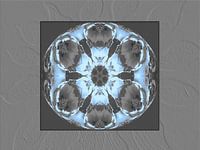 Kaleidoscope Flower on Grey Relief