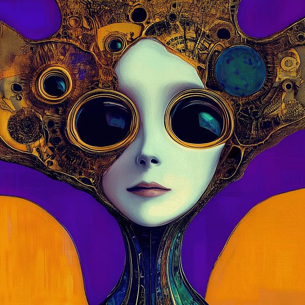 Portrait de femme avec coiffe par Ton Kuijpers