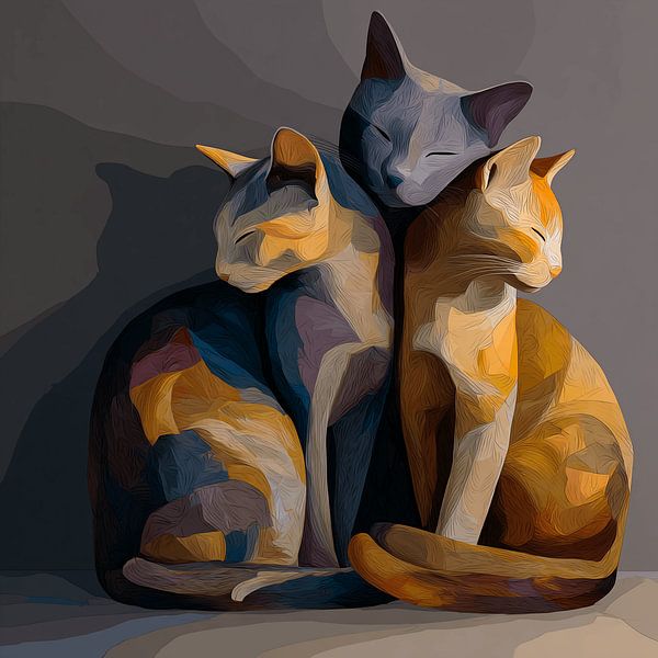 Three Cats in Harmony by Karina Brouwer