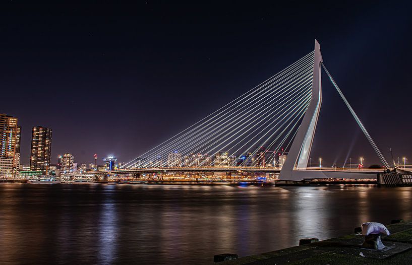 Erasmus bridge by night by By Marjolein Design