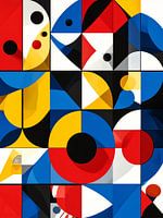 Geometrisches abstraktes Paneel aus der Jahrhundertmitte