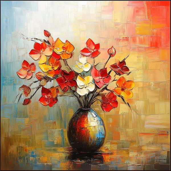 Abstrakte Vase mit Blumen von TheXclusive Art