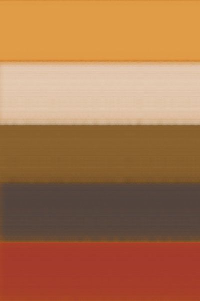 Strepen in geel, wit, mosterd, taupe, rood. Moderne abstracte kunst. van Dina Dankers