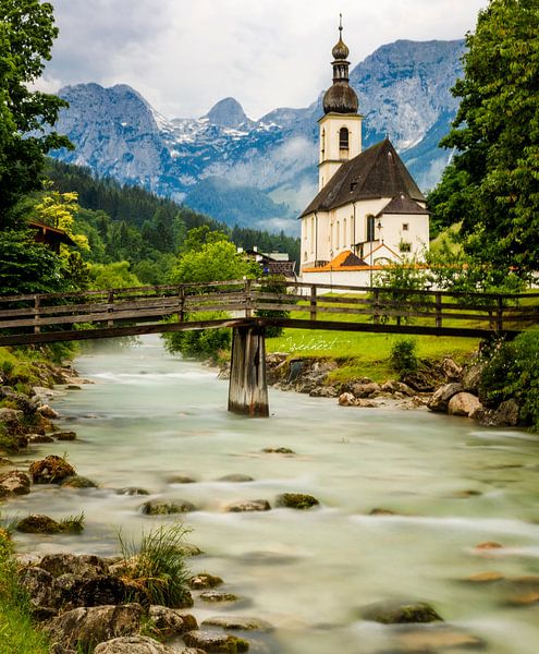 Berchtesgaden Ramsau Parochiekerk van St. Sebastian - lange opname van Fotos by Jan Wehnert