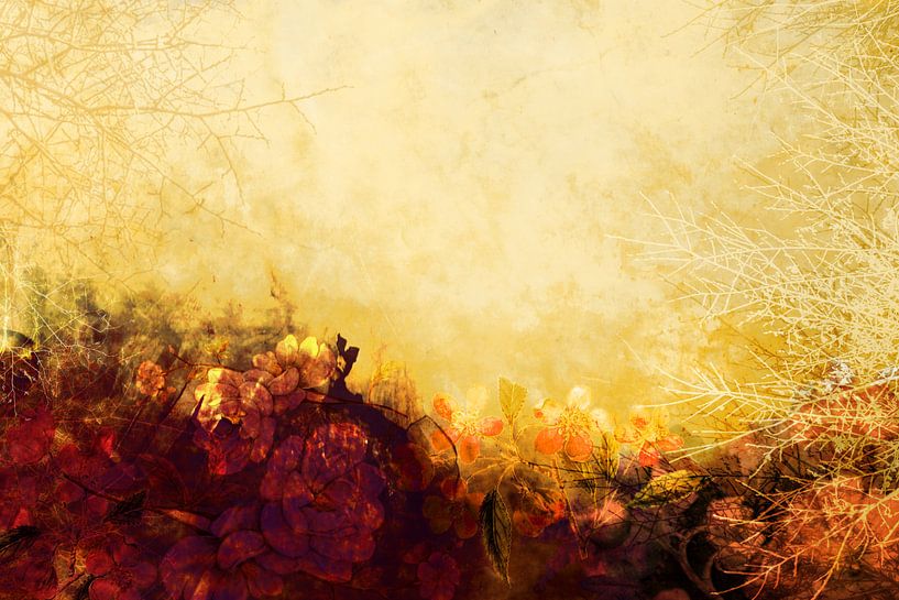 LOVELY FLOWERS ARE KISSING A YELLOW FIELD von Pia Schneider