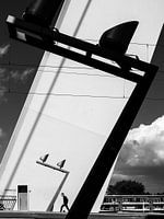 Street picture on the Erasmus Bridge in Rotterdam