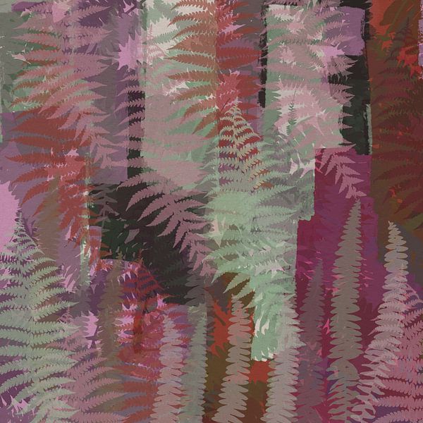 Varenbladeren. Kleurrijke abstracte botanische kunst van Dina Dankers