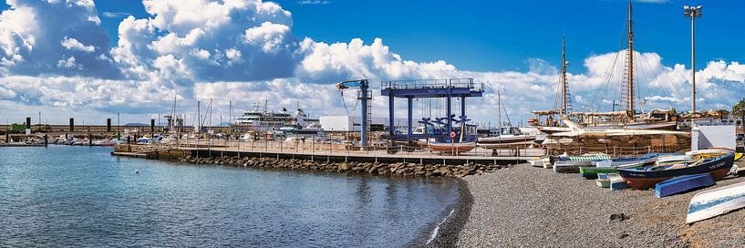 Panoramic view of the harbour of Playa Blanca on Lanzarote by Photo Art Thomas Klee