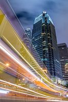Lighttrails en  Architectuur, Hong Kong 