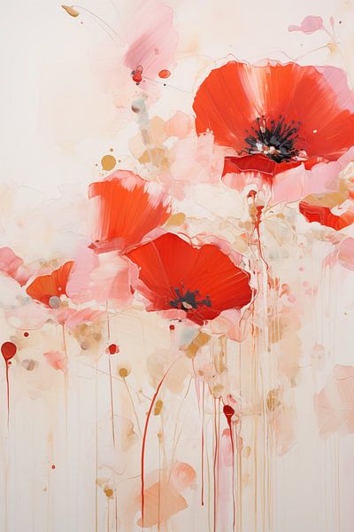 Mohnblumen im Pastelltanz von Emil Husstege