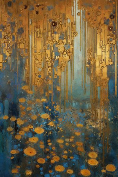 Abstracte Gouden Waterval van Whale & Sons