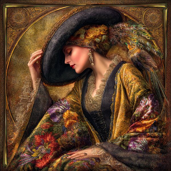 The woman with the big hat by Carla van Zomeren