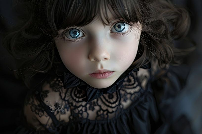 portrait fictif sur fond noir par Egon Zitter