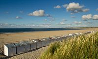 Beach huts on the beach near Vrouwenpolder