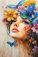 Portrait Mädchen mit Blumen