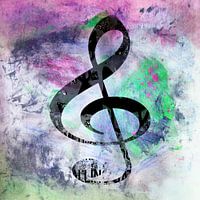 Grunge Music Note Farbspritzer