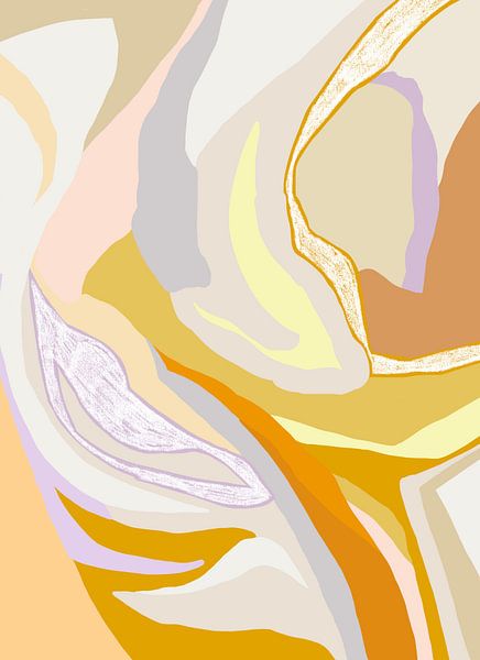 Modern Abstrakt | Orange, Lila Beige von Bohomadic Studio