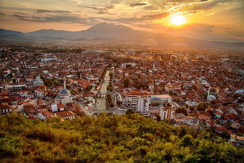 City of Prizren in the south of Kosovo in the beautiful sunset by Besa Art