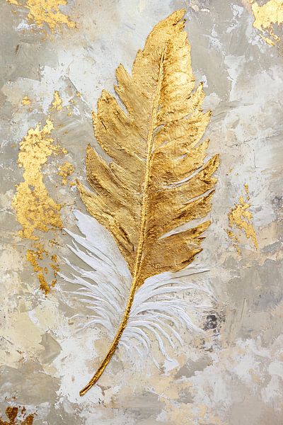 Plume d'or sur fond abstrait par Imperial Art House