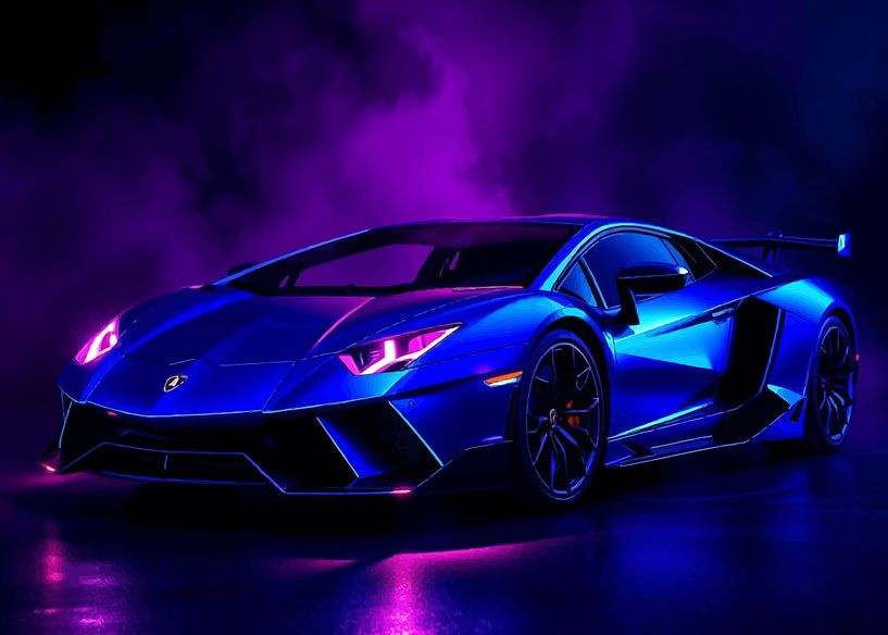 The Lamborghini Dark Blue Neon by MIROKKU