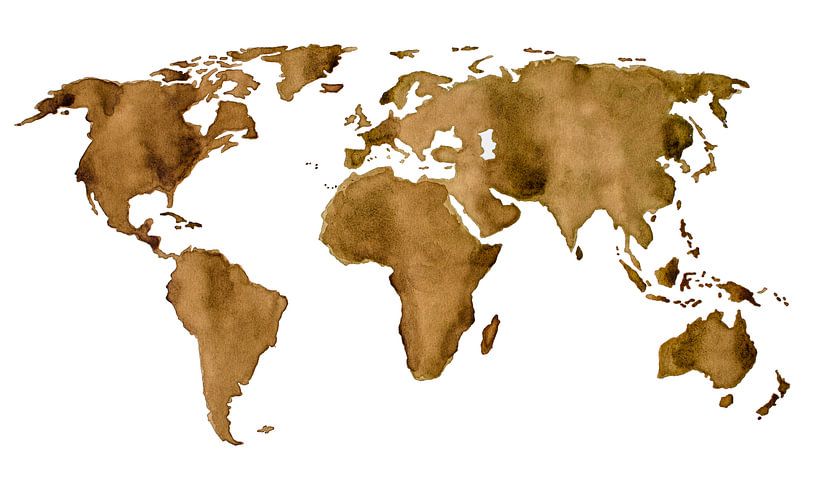 World map of Espresso coffee by WorldMapShop