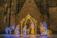 Magdeburg World of Lights - Nativity play in front of Magdeburg Cathedral