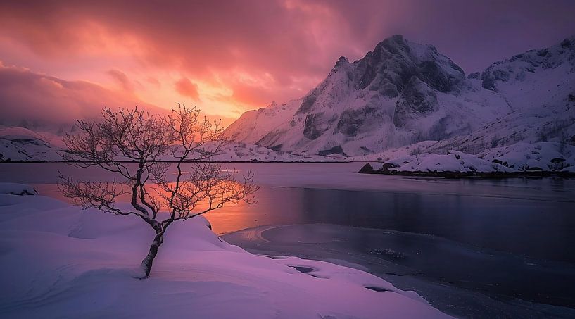 Mountains in a twilight glow by fernlichtsicht