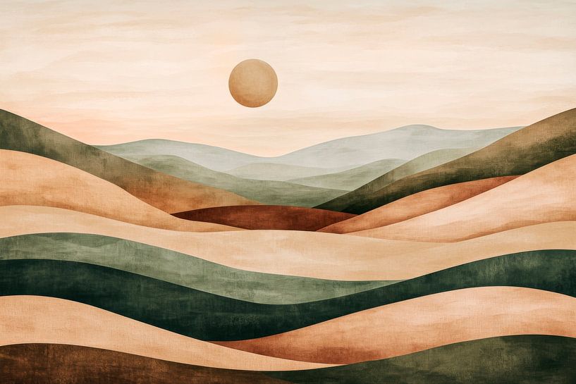 Gentle hilly landscape by Poster Art Shop