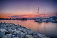 Sunset in the port of Port Grimaud, France