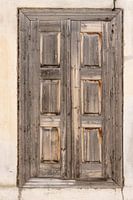 Window with shutters in Greece, Vintage
