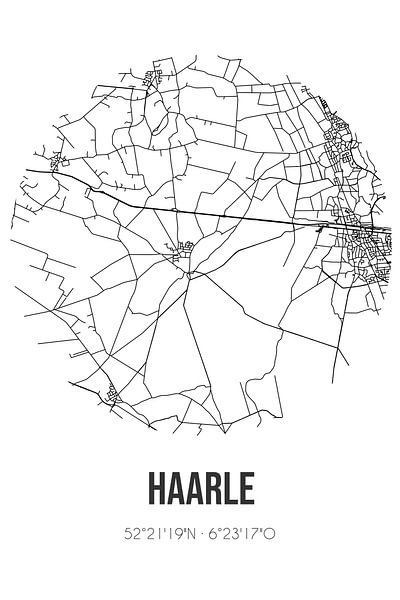 Haarle (Overijssel) | Map | Black and white by Prints of Place