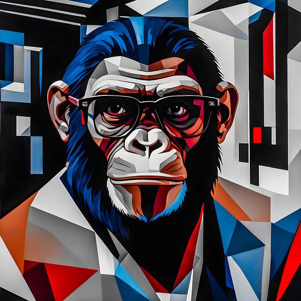 Schimpanse zwischen Form und Raum von Bart Veeken