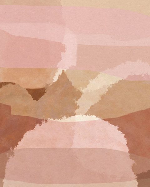 Abstract landschap. Ochtendlicht in de bergen. van Dina Dankers